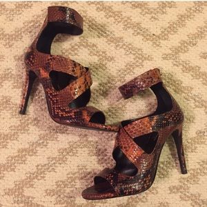 ZARA snake embossed leather sandals
